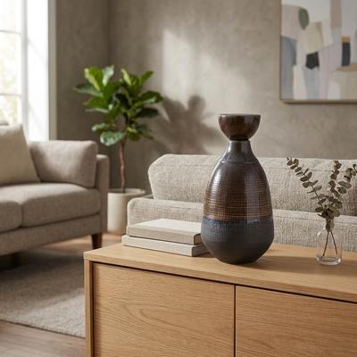 Sagebrook Home Neader Ceramic Vase - Stoneware, Novelty, Textured Gradient