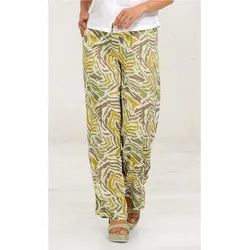 Viskose-Hose in Druck khaki in Größe 44 von DW-Shop, Khaki, 44