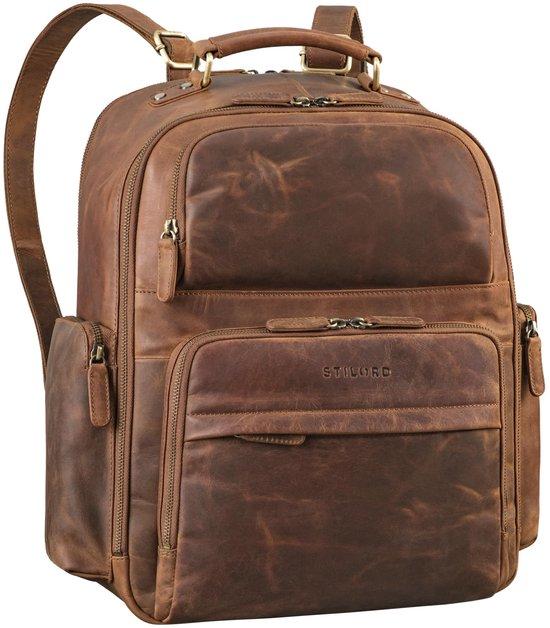 Laptop-Rucksack, 17 Zoll, leer, Business-Rucksack, Herren, groß, unifarben, Tagesrucksack, Vintage-Rucksack, XXL, Leder-Rucksack, Damen, echtes Leder, Farbe: mittelbraun.
