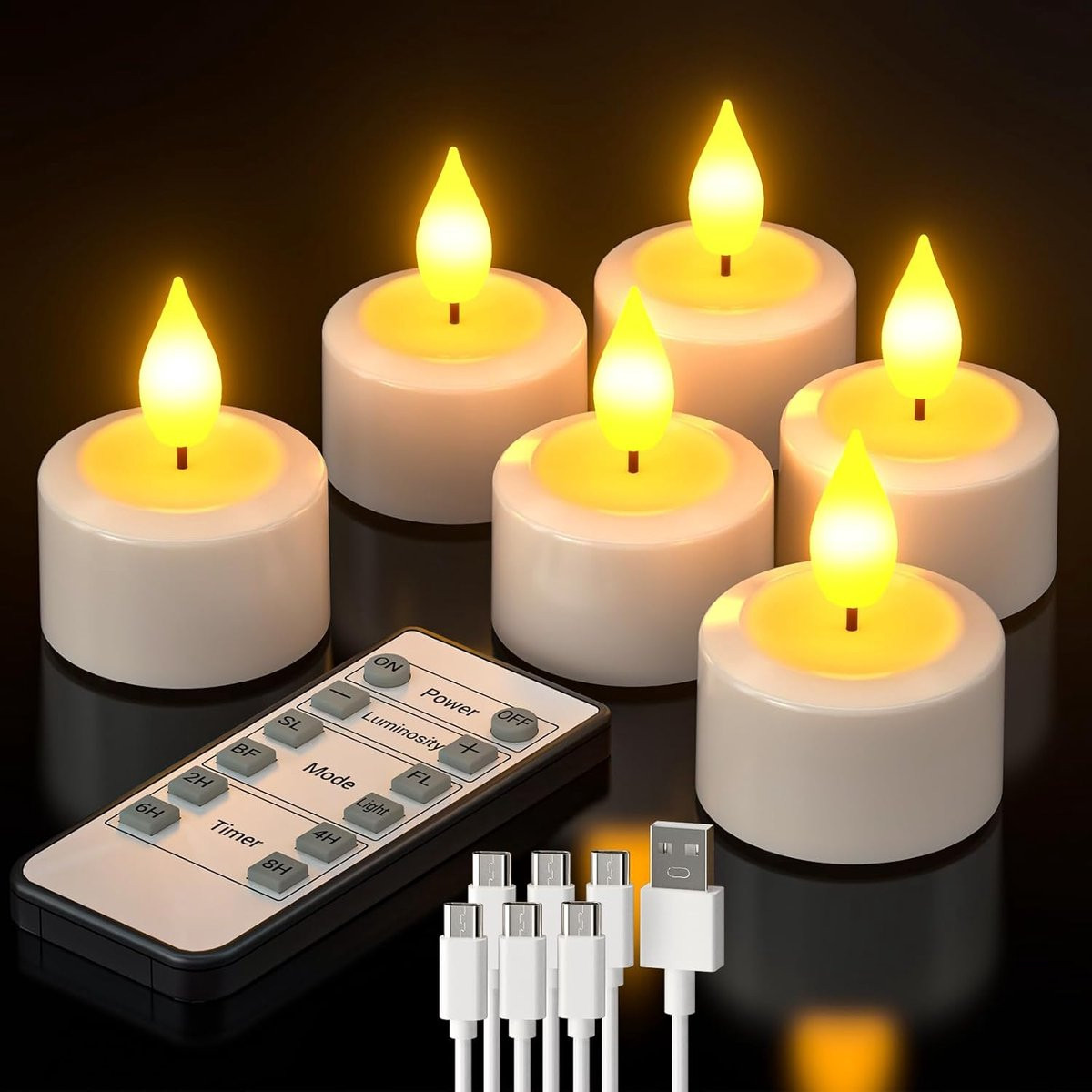 Oplaadbare LED waxinelichtjes voor decoratie
