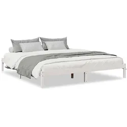 vidaXL Massivholzbett Extra Lang ohne Matratze Weiß 180x210 Kieferholz