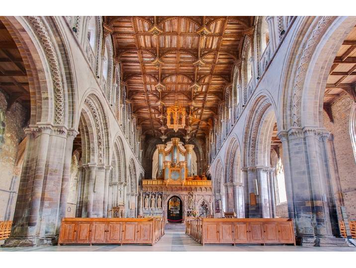 Fototapete PAPERMOON St. Davids Kathedrale , bunt, B:3,5m L:2,6m, Vlies, Tapeten, Fototapete