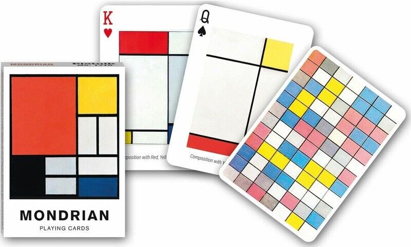 Jeu de 55 cartes thème Mondrian - Piatnik