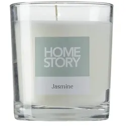 HOME STORY Duftkerze im Glas "Jasmin"   ¦ grau ¦ Wachs,Glas ¦ Maße (cm): H: 8  Ø: 7.0