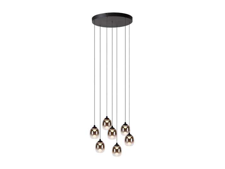 Suspension en verre 7 lumières verre fumé 45cm