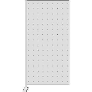 Kerkmann Stellwand Metropol 6966, für Stellwandsysteme, Lochblech, aus Metall, magnetisch, silber, 80 x 175 cm