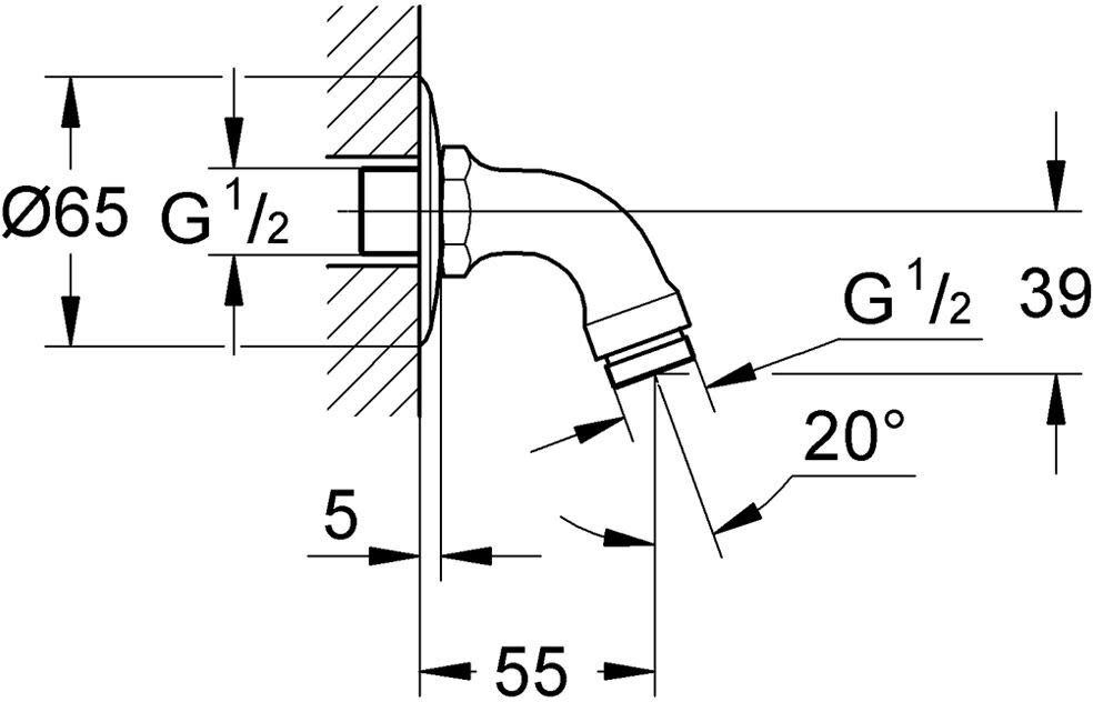 Grohe Relexa Brausearm, DN 15