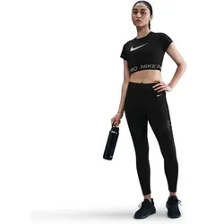 NIKE Damen Shirt Pro, Größe M in Schwarz Schwarz