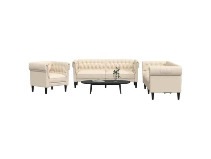 ZQQLVOO 3-TLG Sofagarnitur Creme Stoff Atmungsaktiv, Dick gepolstert, Stabile Beine, Modernes Design, 110 kg pro Sitz
