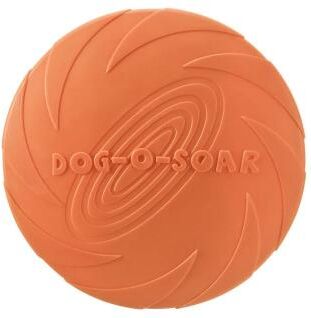 Inspired Living Interactive Dog Flying Disc Silicone Toss Toy For Puppies & Cats orange m 18cm