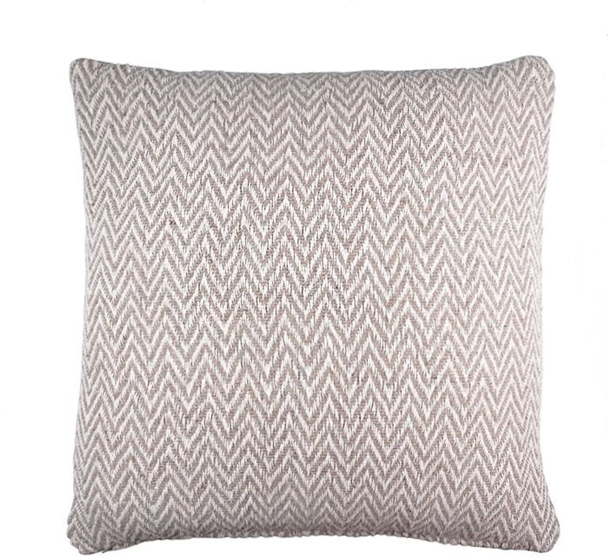 Linen & More Sierkussen Zigzag Taupe 45 x 45 cm