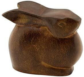 Achla Designs Cast Aluminum Small Moon Bunny Indoor Outdoor Statue, 3.75 Inch Tall, Antique Bronze Finish