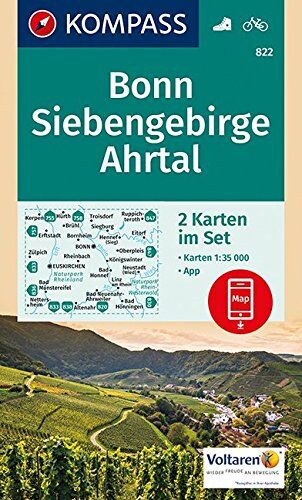 KOMPASS-Karten GmbH - Bonn, Siebengebirge, Ahrtal: 2 Wanderkarten 1:35000 im Set inklusive Karte zur offline Verwendung in der KOMPASS-App. Fahrradfahren. (KOMPASS-Wanderkarten, Band 822) - Preis vom 30.09.2026 09:01:18 h