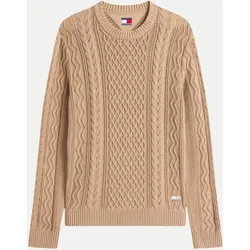 Slim-Fit Pullover mit Strick-Muster Beige XXL