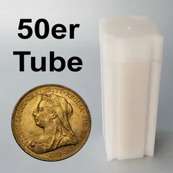 Goldmünze 50 x 1 Sovereign "Victoria" Schleier Tube (Großbritannien)