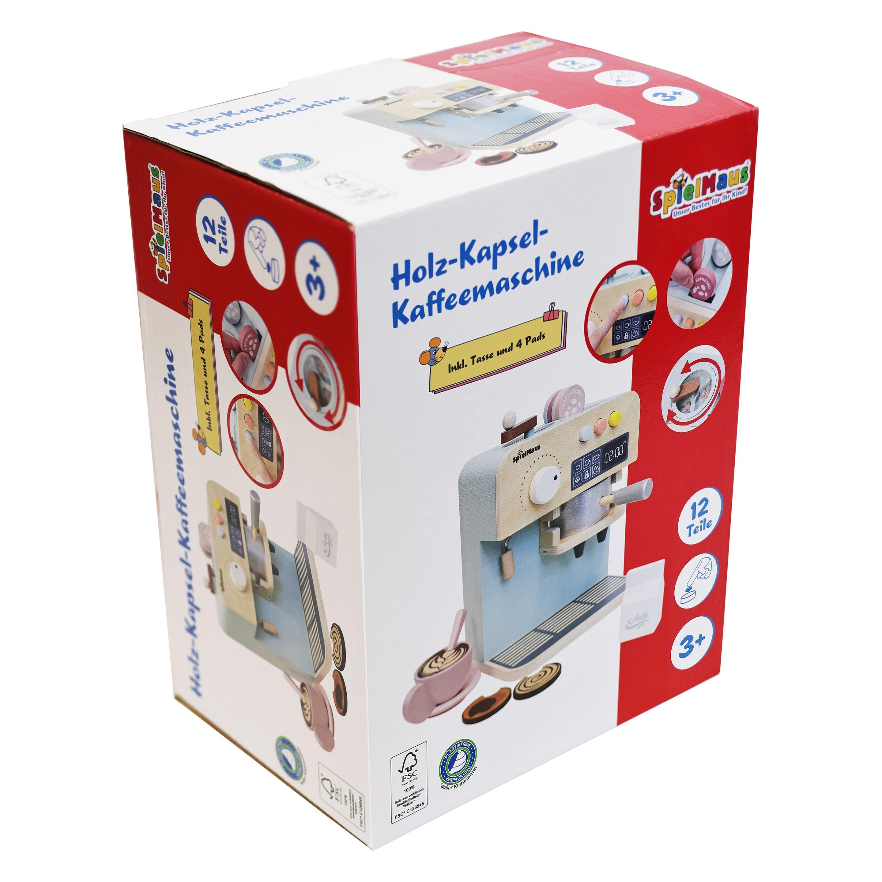 Spielmaus Küce Holz Kapsel-Kaffeemaschine, mit Zubehör (0047044367)