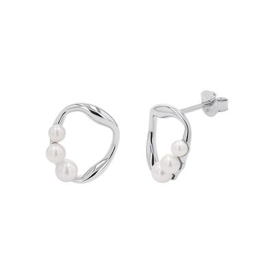 Paar Ohrstecker TOM TAILOR "Schmuck Geschenk Silber 925", silber (silberfarben, weiß), Ohrringe, Damen, 4mm, Perlen Silber 925 (Sterlingsilber), Perlen, Silber 925 (Sterlingsilber), mit Süßwasserzuchtperle