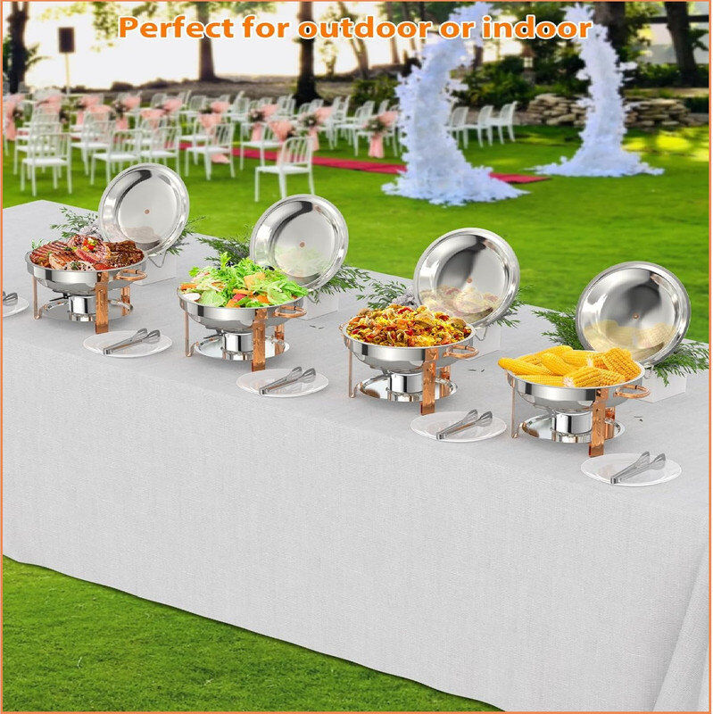 The Party Aisle Chafing Dish Buffet Set,Stainless Steel Chafing Dishes for Catering, Chafers and Buffet Warmer Sets with Lid & Lid Holder, Spoon & Tweezers, for Parti 20.9cm H