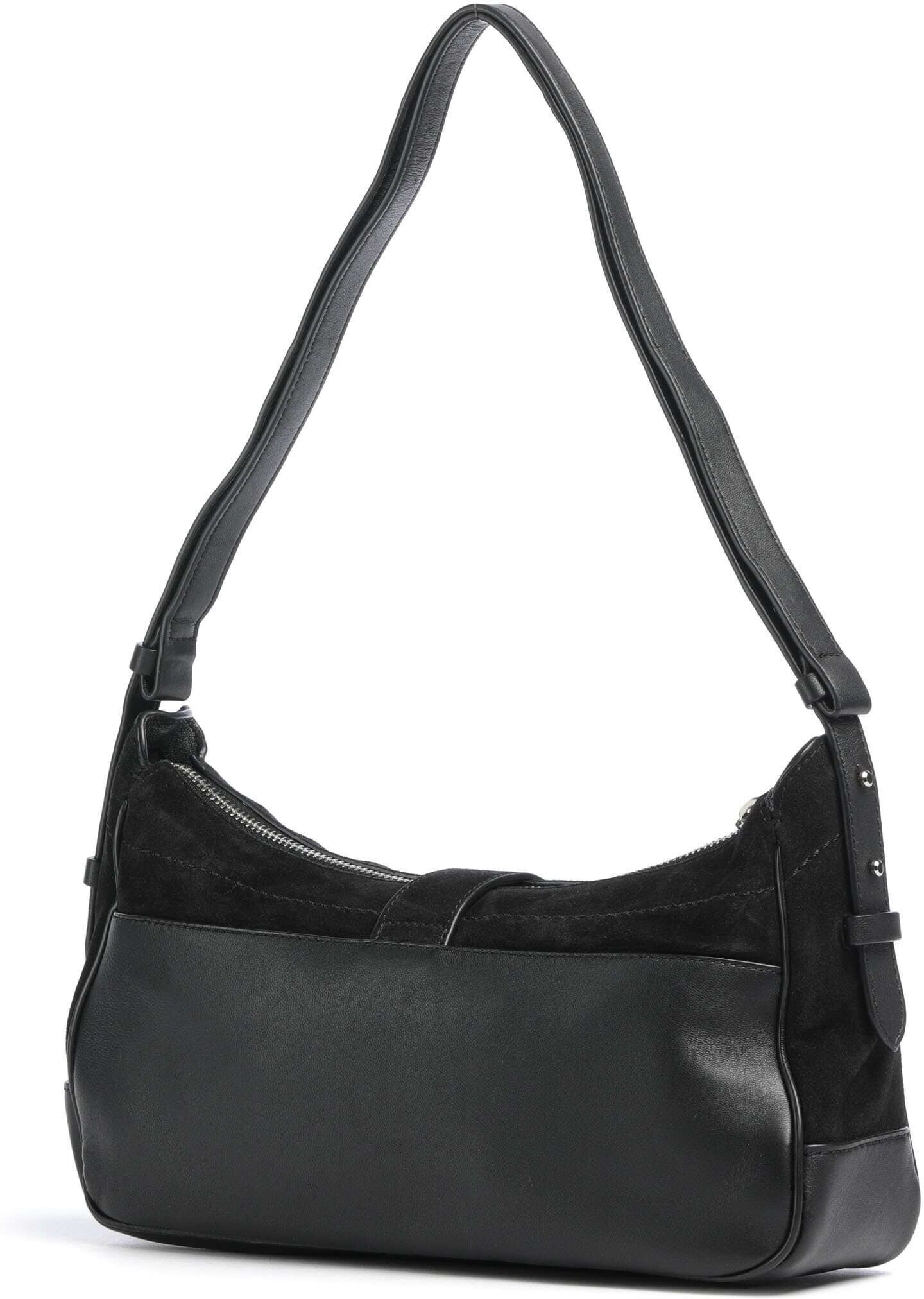 Liebeskind Ren Suede S Schultertasche aus Leder, schwarz