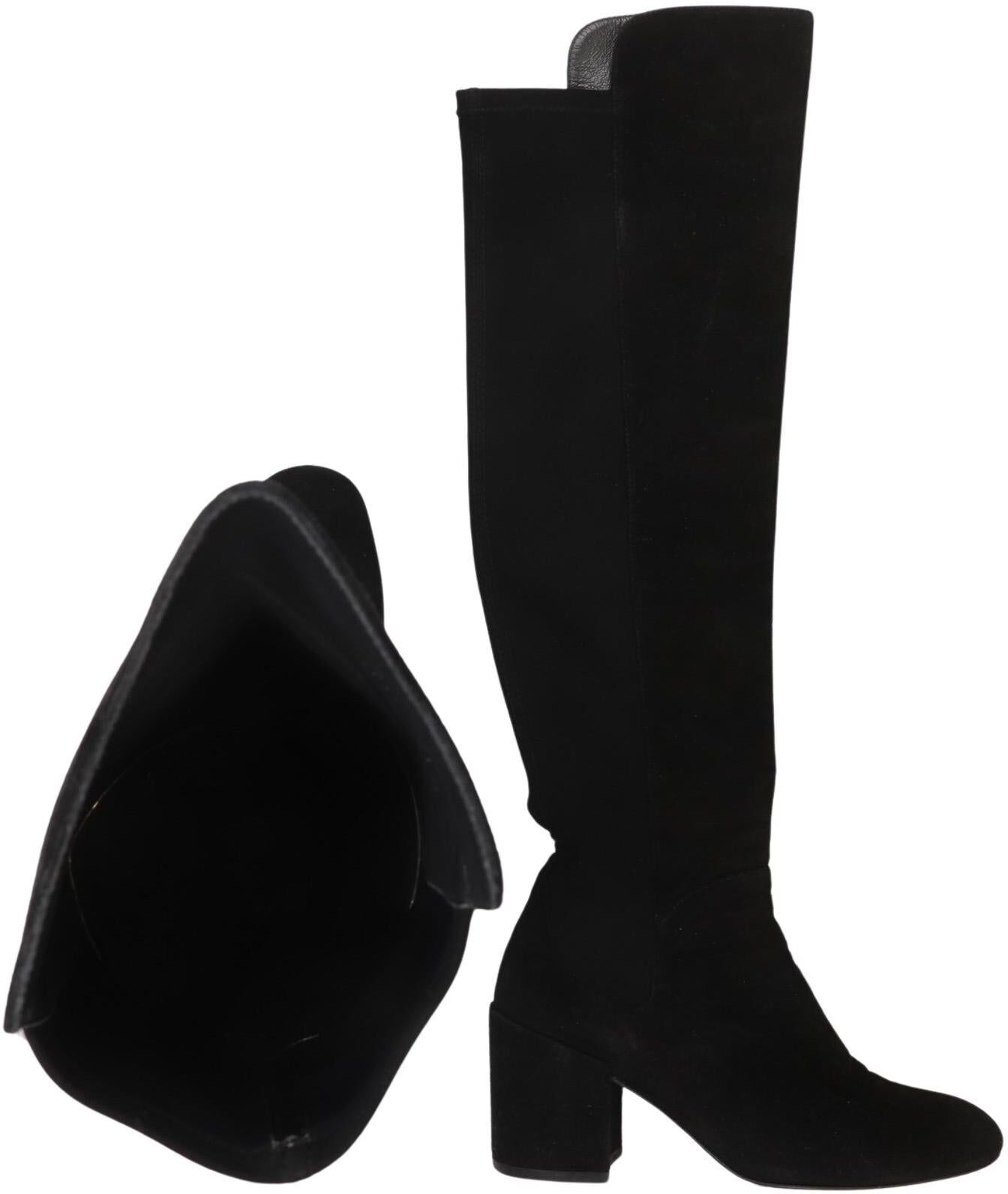 Stuart Weitzman Damen Stiefel, Schwarz, Gr. EU 35, kein / Etikett - Second Hand