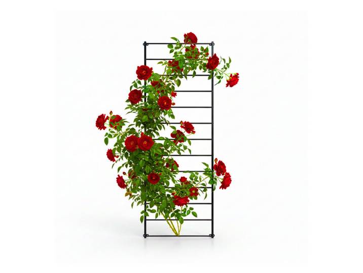 Relaxdays Rankgitter Schwarz Stahl 210 cm, Metall, 76x210x5 cm, Dekoration, Gartendeko, Rankgitter