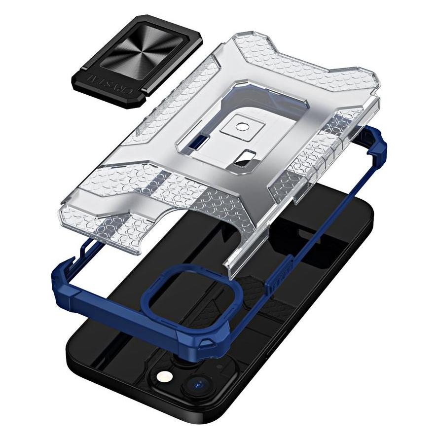 Hurtel Crystal Ring Case robuste Kickstand TPU/PC Panzer Handyhülle Hard Case für iPhone 12 mini blau (Apple iPhone 12 mini) (1404978613)