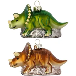 Christbaumschmuck Glas 11cm Dinosaurier Figur 1 Stück sortiert Handbemalt Weihnachtsbaum Anhänger Weihnachten Christbaumanhänger Urzeit Tiere Dino
