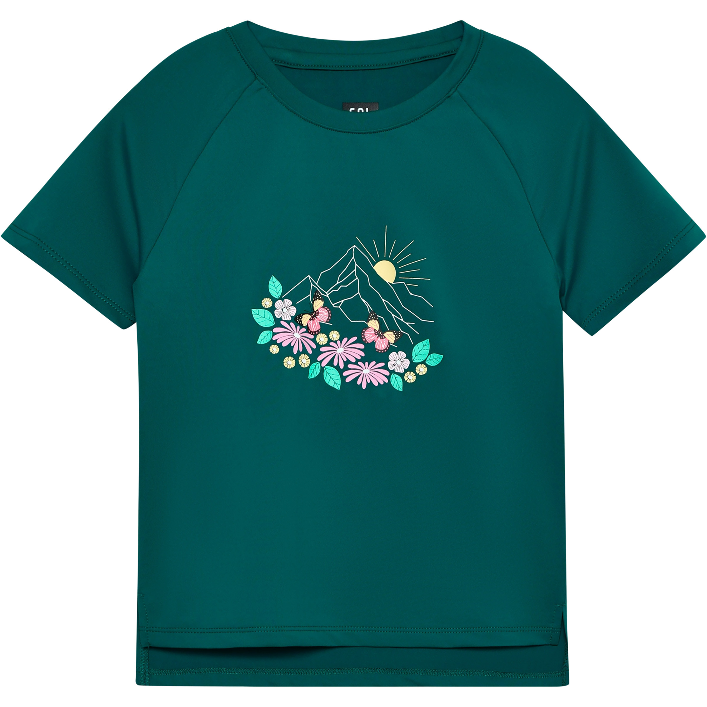 Color Kids Print Kinder T-Shirts tuerkis Größe 128 Lifestyle Elastisch