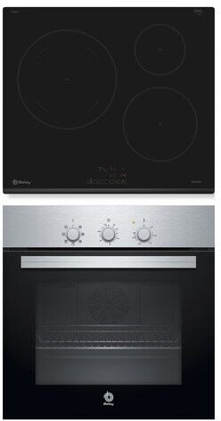 Balay Conjunto de horno multifunción + Placa de inducción - 3HI833XP. Inox / Negro