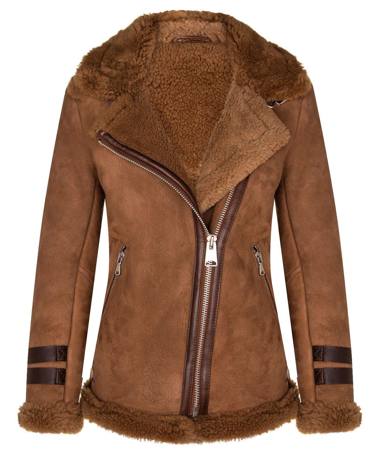 Damen-Bikerjacke aus Schaffell – Alamar
