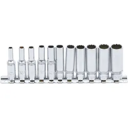 BGS Steckschlüssel-Einsatz-Satz Zwölfkant, tief | Antrieb Innenvierkant 6,3 mm (...