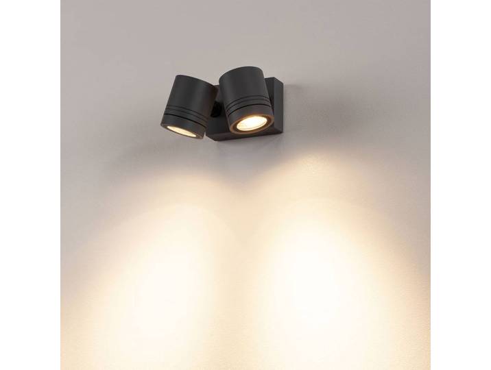 SLV Aussenwandleuchte Myra, dimmbar, schwarz, Aluminium, Modern, Wandleuchte außen