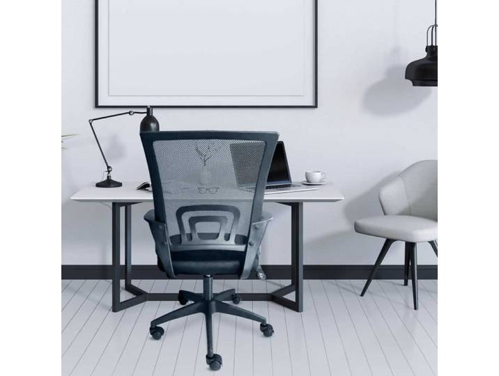 Chaise de bureau ergonomique à roulettes - FRANKYSTAR - Lara - Réglable en hauteur - Noir