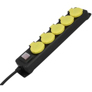 Unitec Steckdosenleiste 47550, mit 1,5m Kabel, 5-fach in schwarz, mit Schalter
