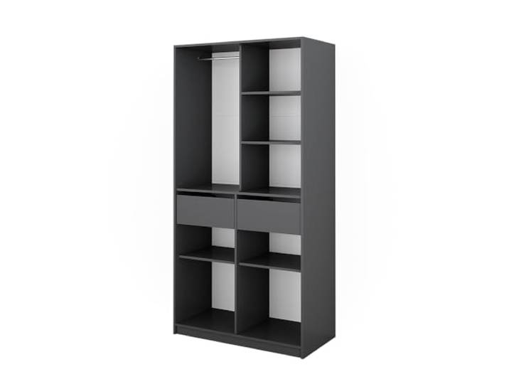Vicco Kleiderschrank Elmo, Anthrazit, 100 x 200 cm mit 2 Schubladen, für flexible Aufbewahrung verschiedenster Kleidungsstücke