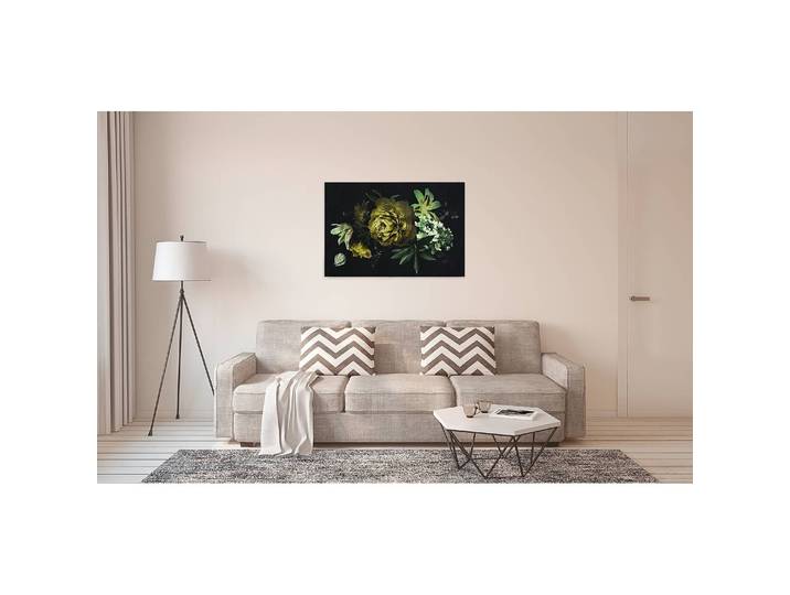 Impression sur toile Blumen Drama Queen Polyester PVC / Épicéa Jaune/Jaune 90 x 60cm
