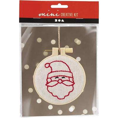 Creativ Company DIY Sets Sticken & Nadelstanzen Mini Kreativ Set Sticken, Weihnachtsmann, Kreativ Box