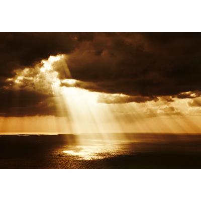 Fototapete PAPERMOON "MEER-NATUR LANDSCHAFT STRAND OZEAN WOLKEN HIMMEL TAPETE", bunt, B:2,5m L:1,86m, Vlies, Tapeten