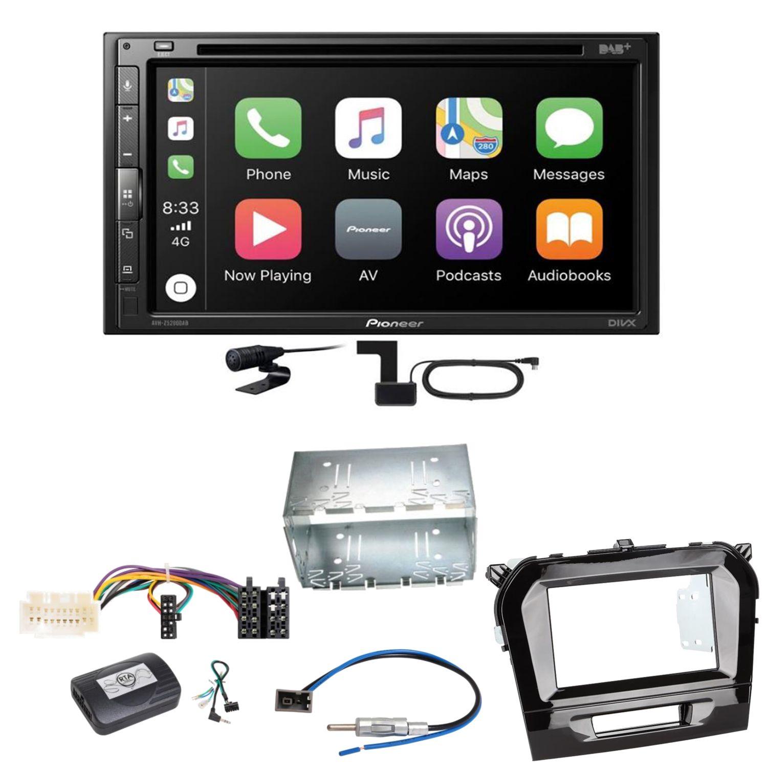 Pioneer AVH-Z5200DAB Android Auto Carplay USB Einbauset für Suzuki Vitara LY