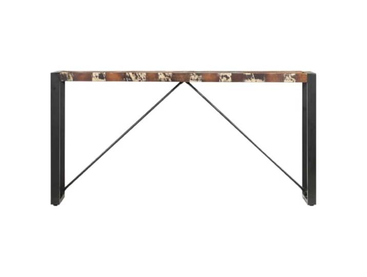 HFUDPOF Konsolentisch 150 x 35 x 76 cm Recyceltes Massivholz Flurtisch, Altholz, Teak, Mangoholz, Akazie, Stahlbeine, Industrial-Stil, Vintage-Look, schmale Konsole