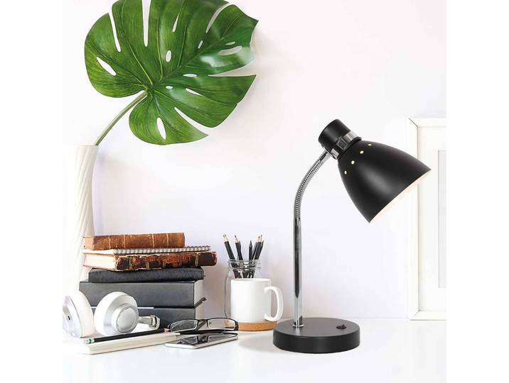 Steinhauer Schreibtischlampe Spring, schwarz, für Arbeitszimmer / Büro, Metall, Tischlampe