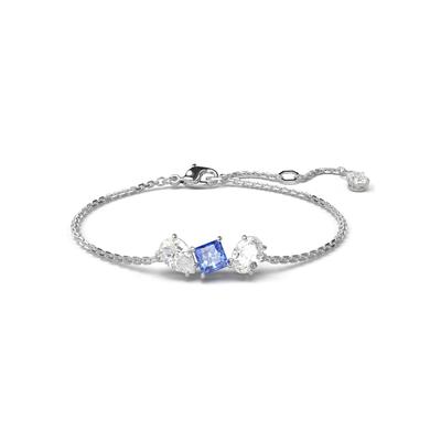 Armband SWAROVSKI "MESMERA" Gr. M, bunt (metallfarben, kristallweiß, blau, kristallweiß, blau), Armbänder, Damen, M, Metall, Armband, mit Swarovski Kristall, Zirkonia (synth.)