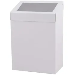 Dutch Bins Abfallbehälter Basic Bin Metall 20 Liter weiß mit grauem Druckventildeckel, mit Innenring