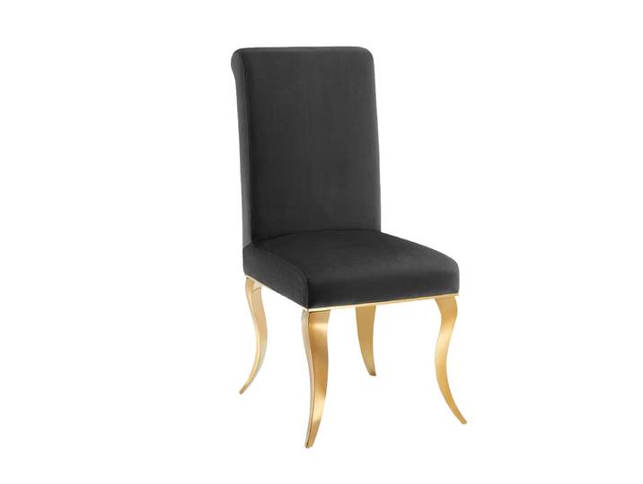 Design Esszimmerstuhl „Modern Barock“ Samt Schwarz / Gold Invicta Interiors