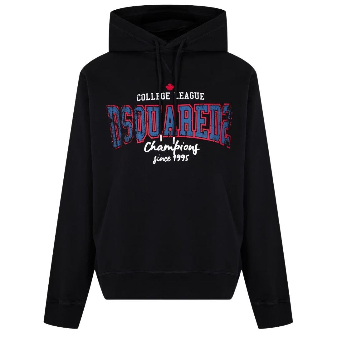 Dsquared2 - Cool Fit - Schwarzer Hoodie Mit College-league-logo