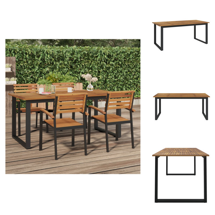 vidaXL Gartentisch mit Gestell U-Form 180x90x75 cm Akazie Massivholz - Gartentische