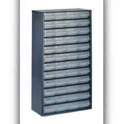 raaco Klarsicht-Magazin, HxBxT 555x307x150mm, 48 Schubladen, Gehäuse Stahlblech