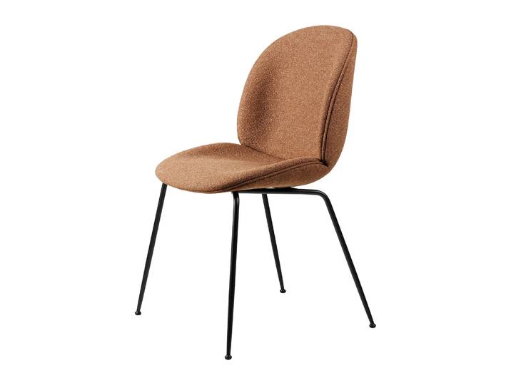GUBI Beetle dining chair fully upholstered conic base Around Bouclé 032-black