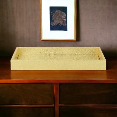 Cheungs Labai Gold Shagreen Mirrored Tray