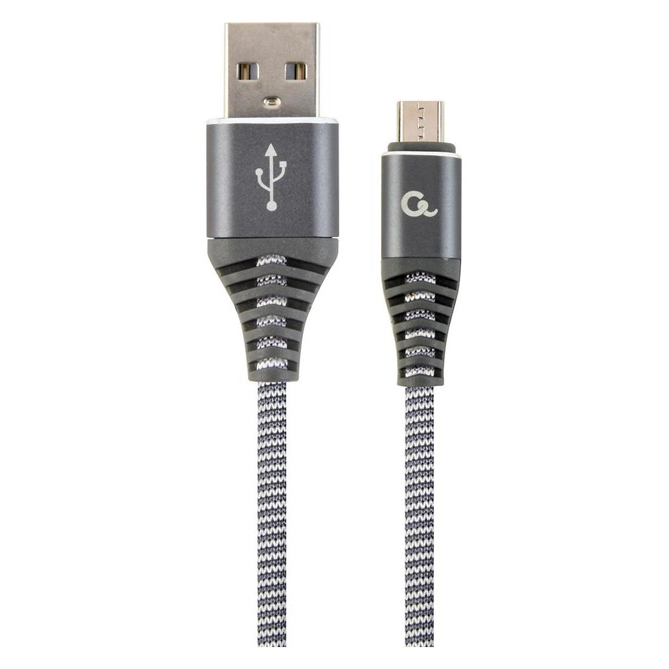 Gembird Cablexpert CC-USB2B-AMMBM-2M-WB2 USB cable USB 2.0 USB A Micro-USB B Pilkas, Baltas (2 m, USB 2.0) (CC-USB2B-AMMBM-2M-WB2)